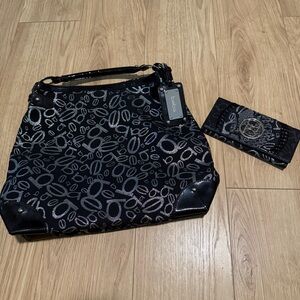 Bebe Shoulder Bag with matching wallet! Rhinestone Jersey Shore Vibes